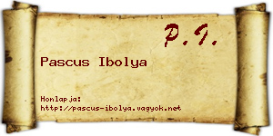 Pascus Ibolya névjegykártya